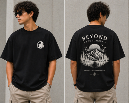 Oversized “Beyond the Horizon” Graphic Tee