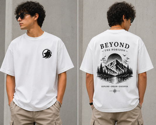 Oversized “Beyond the Horizon” Graphic Tee
